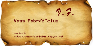 Vass Fabrícius névjegykártya