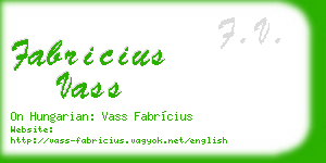 fabricius vass business card